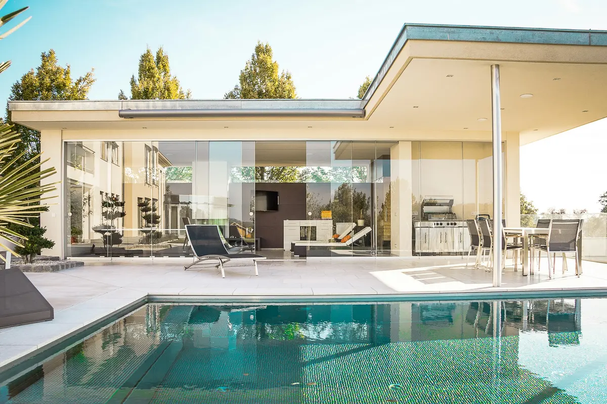 Modern house with a clean architectural facade